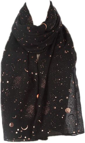 وشاح عصري من Tinpia للنساء، شال ملون خفيف الوزن بنمط نجمة القمر للفتيات والسيدات in Kuwait