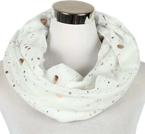 وشاح عصري من Tinpia للنساء، شال ملون خفيف الوزن بنمط نجمة القمر للفتيات والسيدات in Kuwait