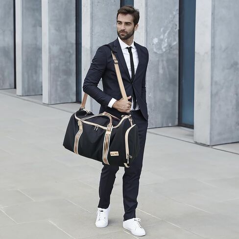 هاب تيم شنطة حمل للملابس من اجل رحلة خالية من التجاعيد، شنطة دفل متينة وانيقة للنساء والرجال، شنطة سفر 2 في 1 معلقة مقاومة للماء، اسود (GB-2302)، اخضر مينت, مينت جرين, حقائب سفر in Kuwait