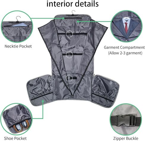 هاب تيم شنطة حمل للملابس من اجل رحلة خالية من التجاعيد، شنطة دفل متينة وانيقة للنساء والرجال، شنطة سفر 2 في 1 معلقة مقاومة للماء، اسود (GB-2302)، اخضر مينت, مينت جرين, حقائب سفر in Kuwait