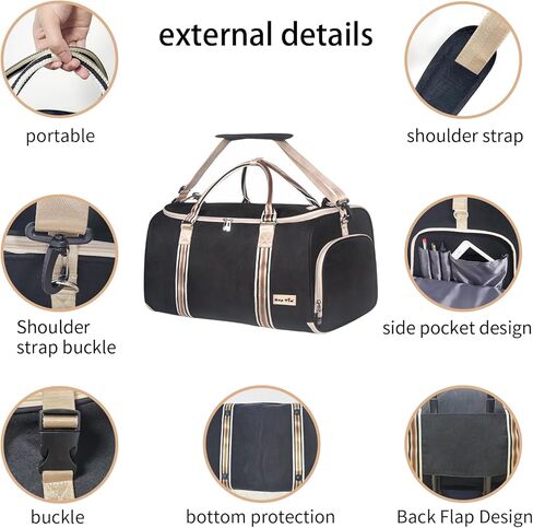 هاب تيم شنطة حمل للملابس من اجل رحلة خالية من التجاعيد، شنطة دفل متينة وانيقة للنساء والرجال، شنطة سفر 2 في 1 معلقة مقاومة للماء، اسود (GB-2302)، اخضر مينت, مينت جرين, حقائب سفر in Kuwait