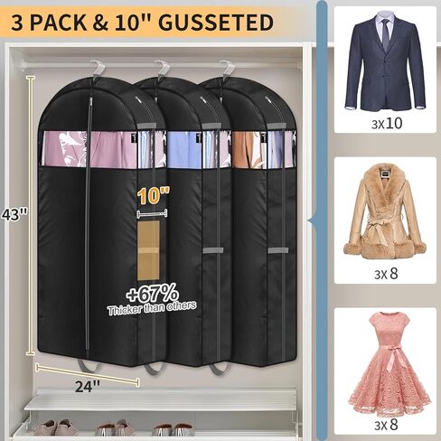 MISSLO 50“ Hanging Garment Bags Bundle with 3 Packs 43" Garment Bags in Kuwait