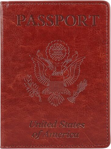 Cynure Leather Passport Cover CDC Vaccine Card Holder Combo Men & Women Travel Passport Case, rose gold in Kuwait