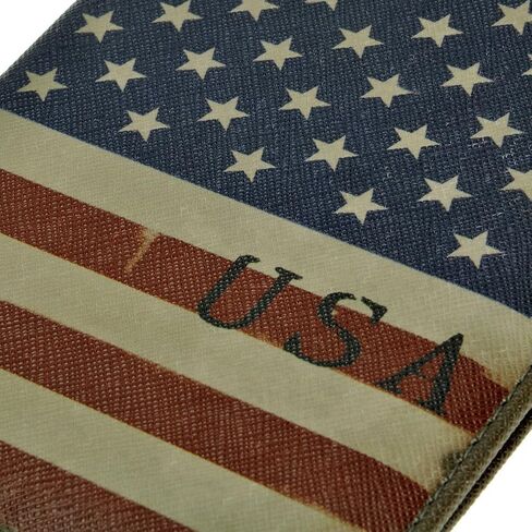ZLYC Vintage Novelty PU Leather Travel Wallet Passport Holder Case Waterproof Cover, US National Flag in Saudi Arabia