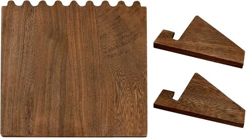 Ikee Design Set of 2 Wood Necklace Jewelry Display Stand for 8 Necklaces, Necklace Display Holder, Wood Plank Necklace Display Stand, Brown Color in Kuwait