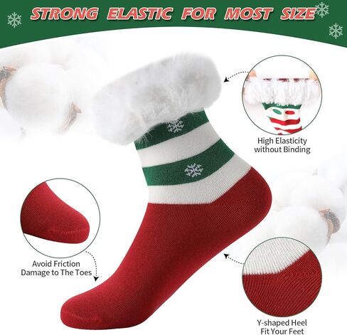 Christmas Stockings Classic Socks, Plush Christmas Hosiery, Santa Claus, Snowman, Reindeer Christmas Characters for Family Holiday Christmas Party Multicolor in Kuwait