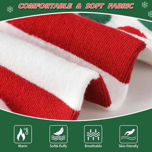 Christmas Stockings Classic Socks, Plush Christmas Hosiery, Santa Claus, Snowman, Reindeer Christmas Characters for Family Holiday Christmas Party Multicolor in Kuwait