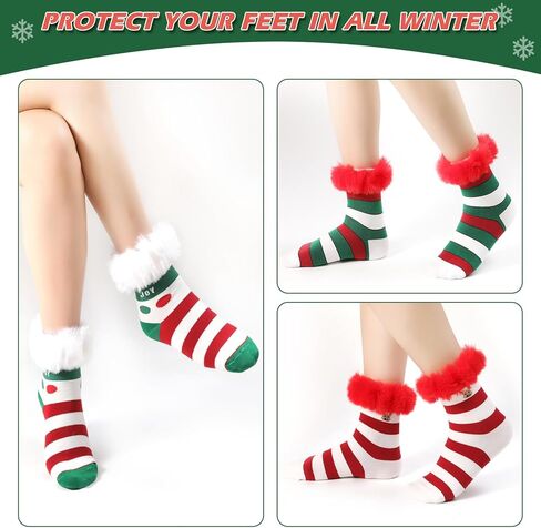 Christmas Stockings Classic Socks, Plush Christmas Hosiery, Santa Claus, Snowman, Reindeer Christmas Characters for Family Holiday Christmas Party Multicolor in Kuwait