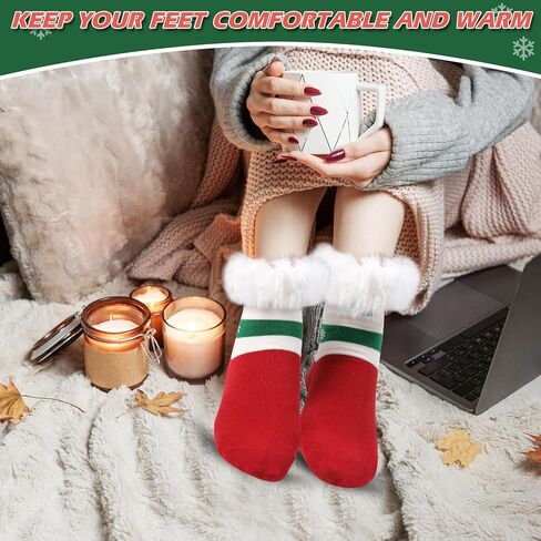 Christmas Stockings Classic Socks, Plush Christmas Hosiery, Santa Claus, Snowman, Reindeer Christmas Characters for Family Holiday Christmas Party Multicolor in Kuwait