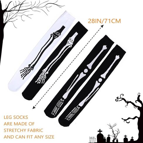 GRAEEN هالوين عالية الركبة Sockings الهيكل العظمي جوارب Spiderweb فوق جوارب طويلة الخفافيش تأثيري مهرجان جوارب الحفلات النساء in Kuwait