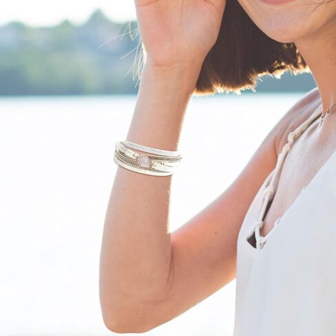 Long tiantian Bracelets for Women Trendy Boho Western Jewelry for Women Leather Wrap Stackable Cuff Bangle Bracelets for Women Pulseras para Mujer Valentine's Day Gifts for Women in Saudi Arabia