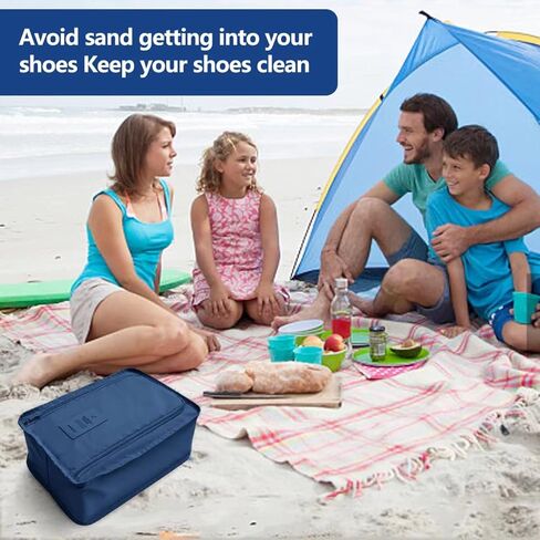 شنطة احذية محمولة للسفر والشاطئ، حامل احذية موفر للمساحة للسفر، مكعبات تعبئة احذية مقاومة للغبار للسفر، شنطة تخزين نايلون مقاومة للماء مع سحاب للرجال والنساء، عبوة من قطعتين in Kuwait