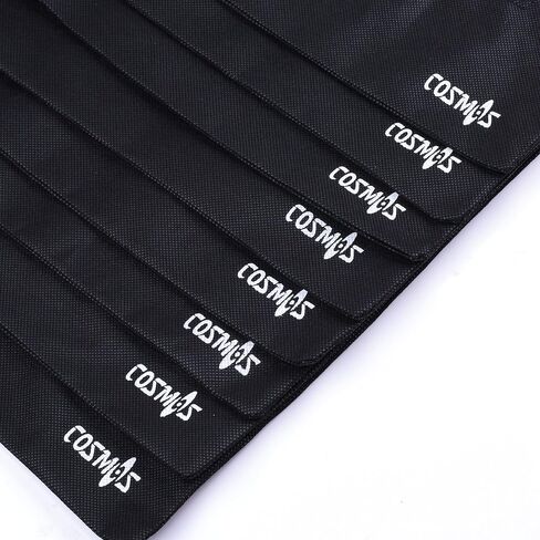 Cosmos 10 Pcs Travel Shoe Bags Shoe Organizer Pouch Storage String Bags for Travel Trip Carrying Packing, Dust-proof Non-Woven Fabric in Dual Drawstring Closure, 17.5" x 13.5" (Black) in Saudi Arabia