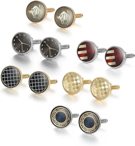 Wynameleri Cufflinks Set 6 Pairs for Men, Business Formal Shirts Buttons Cuff Link Packed in Case in Saudi Arabia