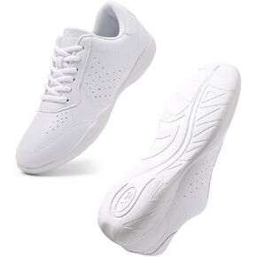 Fenlogft Girl & Youth White Soft Aerobics Shoes Cheerleading Sport Dance Shoes Training Cheer Shoes in Kuwait