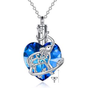 YFN الفيل القلب كريستال جرة قلادة للرماد مجوهرات جنائزية فضة مع كريستال مجوهرات هدايا للنساء الفتيات in Kuwait