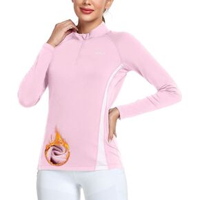 AGVNG Womens 1/4 Zip Pullover Fleece Thermal Lightweight Shirts Long Sleeve Athletic Hiking Running Workout Golf Tops
