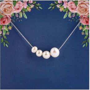 قلادة قلادة من اللؤلؤ الأنيق من Chuchoter للنساء من الفولاذ التيتانيوم 18 قيراط سلسلة مطلية بالذهب تألق دائم لآلئ المياه العذبة الطبيعية المزروعة مجوهرات يومية للهدايا للزوجة والصديقة in Kuwait