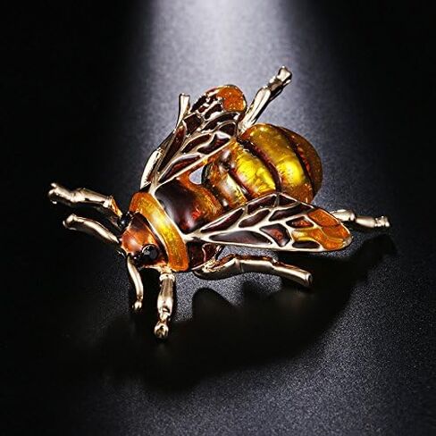 Reizteko موضة الحشرات الطبيعية الحيوان المينا دبابيس النحل تلعثم النحل العنكبوت سبيكة دبابيس مجوهرات خمر in Kuwait