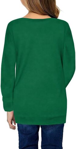 Haloumoning Girls Casual Short Sleeve T Shirts Color Block Tee Blouse Kids Loose Tunic Tops with Pockets Size 4-15 in Kuwait