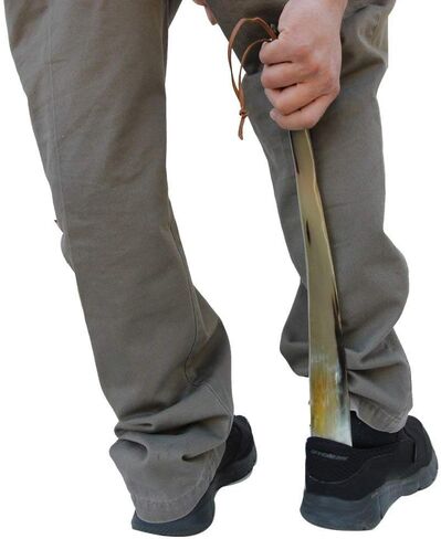 Shoe Horn Made with Real Horn Handmade. Easy Grip Long Brass anchor handle Shoehorn for Men,Women Seniors, Pregnancy, Elderly, back pain, tall people and kids Shoes & Boots.Home or Travel .(14''brass) in Saudi Arabia