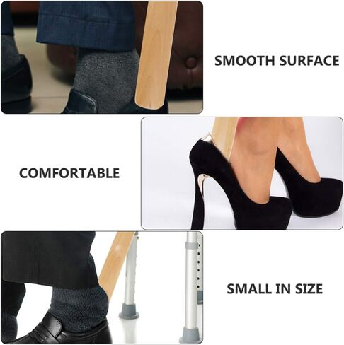 Travel Shoehorn Travel Accessories Tools Wooden Shoe Horn 2 Pcs - 15in Shoe Spoon for Boots and Shoes, Shoe Horn and Short Handle for Seniors, & Adults Travel Accessories Tools in Saudi Arabia