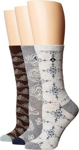 Sperry Women's Cotton Boat Crew Socks-3 Pair Pack-Arch Support and Comfort Cushioning in Kuwait