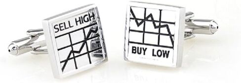 MRCUFF Buy Low Sell High Stockbroker Wall Street Trader in a Presentation Gift Box Pair Cufflinks & Polishing Cloth in Saudi Arabia