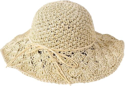 Lanzom Womens Ladies Straw Hat Wide Brim Beach Sun Cap Foldable Large Floppy Braided Sun Hat for Travel in Saudi Arabia