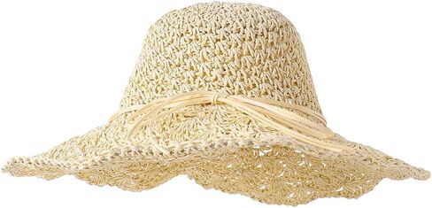 Lanzom Womens Ladies Straw Hat Wide Brim Beach Sun Cap Foldable Large Floppy Braided Sun Hat for Travel in Saudi Arabia