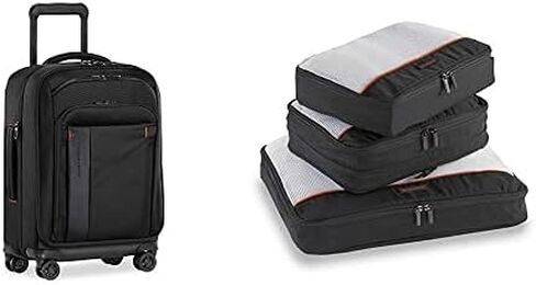 بريجز اند رايلي ZDX قابلة للتوسيع، أسود، دوار، 21 بوصة و3 عبوات من مكعبات التعبئة بسحاب/منظمات الأمتعة للسفر، أسود، كبير in Kuwait