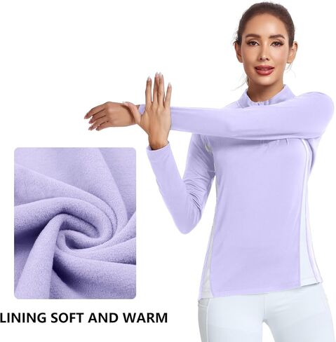 AGVNG Womens 1/4 Zip Pullover Fleece Thermal Lightweight Shirts Long Sleeve Athletic Hiking Running Workout Golf Tops in Saudi Arabia
