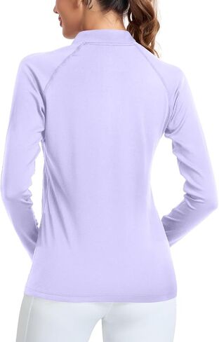 AGVNG Womens 1/4 Zip Pullover Fleece Thermal Lightweight Shirts Long Sleeve Athletic Hiking Running Workout Golf Tops in Saudi Arabia