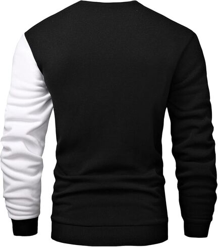 GORGLITTER Men's Casual Crewneck Sweatshirt Color Block Fleece Pullover Sweatshirt in Kuwait