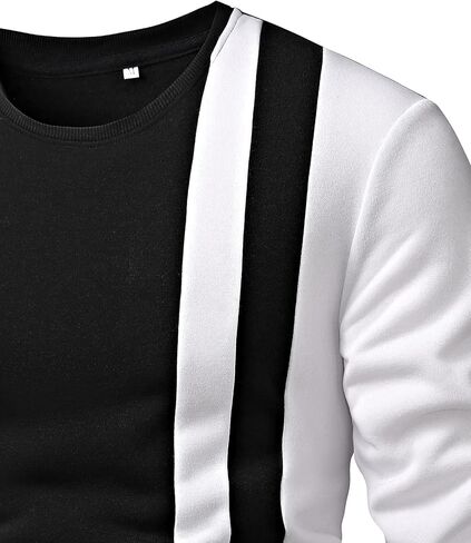 GORGLITTER Men's Casual Crewneck Sweatshirt Color Block Fleece Pullover Sweatshirt in Kuwait