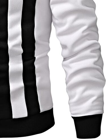 GORGLITTER Men's Casual Crewneck Sweatshirt Color Block Fleece Pullover Sweatshirt in Kuwait