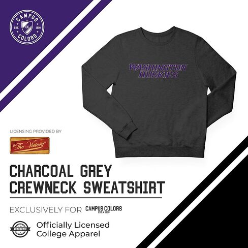 Campus Colors NCAA Adult Charcoal Crewneck Fleece Sweatshirt - Cotton Blend - Stay Warm & Represent Your Team With Style in Saudi Arabia