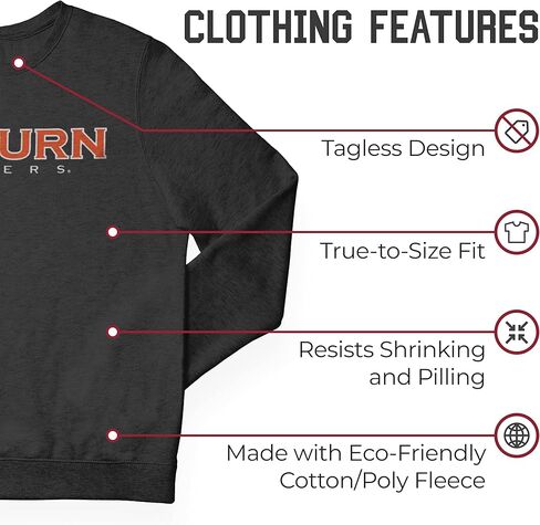 Campus Colors NCAA Adult Charcoal Crewneck Fleece Sweatshirt - Cotton Blend - Stay Warm & Represent Your Team With Style in Saudi Arabia