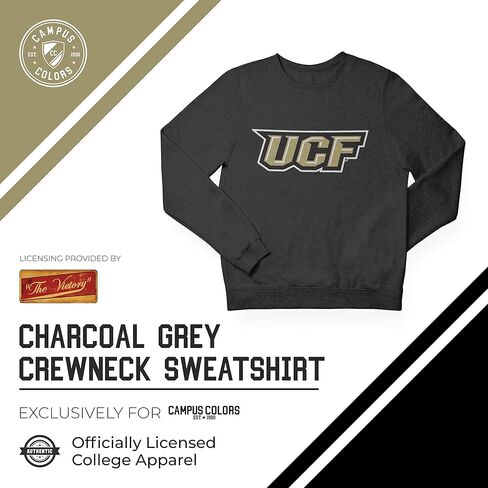 Campus Colors NCAA Adult Charcoal Crewneck Fleece Sweatshirt - Cotton Blend - Stay Warm & Represent Your Team With Style in Saudi Arabia