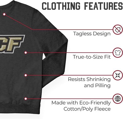 Campus Colors NCAA Adult Charcoal Crewneck Fleece Sweatshirt - Cotton Blend - Stay Warm & Represent Your Team With Style in Saudi Arabia