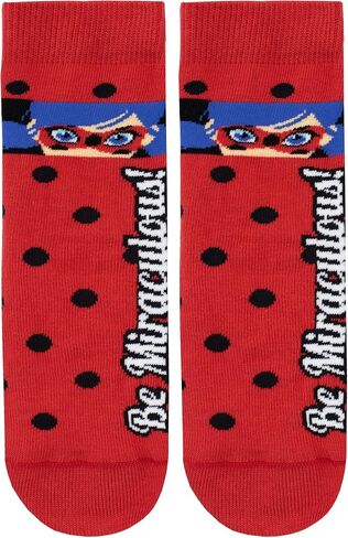 Miraculous Ladybug Girls' Lady Bug Socks Pack of 3 in Saudi Arabia