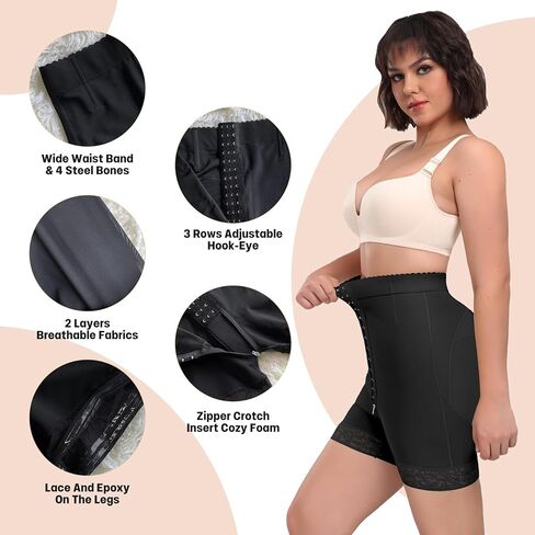 لاري كارد فاجا ملابس داخلية للنساء 3 في 1 شورت محدد شكل الجسم مدرب خصر سراويل تحكم البطن مع سحاب المنشعب in Kuwait