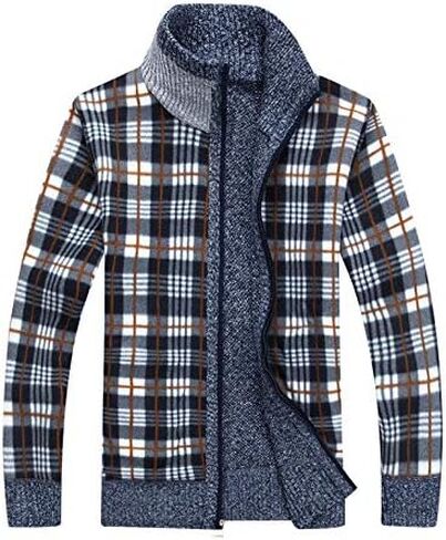 LemonGirl Mens Casual Slim Full Zip Knitted Cardigan Sweater with Pocked in Kuwait