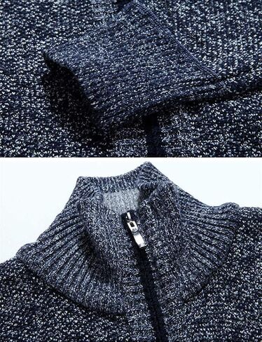 LemonGirl Mens Casual Slim Full Zip Knitted Cardigan Sweater with Pocked in Kuwait