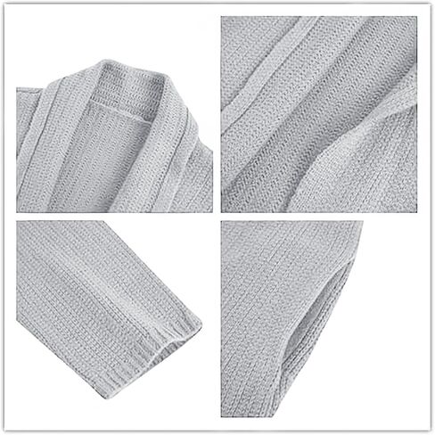 سترة صوفية رجالية من Pengfei مفتوحة من الأمام وأكمام طويلة محبوكة مع جيب أبيض in Kuwait