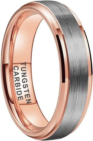 TUTISS 6mm 8mm Tungsten Rings for Men Women Fashion Engagement Wedding Bands Brushed Finish Stepped Beveled Edges Comfort Fit in Saudi Arabia