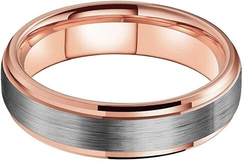 TUTISS 6mm 8mm Tungsten Rings for Men Women Fashion Engagement Wedding Bands Brushed Finish Stepped Beveled Edges Comfort Fit in Saudi Arabia