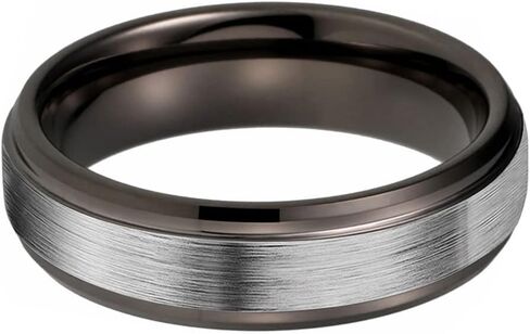 TUTISS 6mm 8mm Tungsten Rings for Men Women Fashion Engagement Wedding Bands Brushed Finish Stepped Beveled Edges Comfort Fit in Saudi Arabia