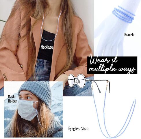 Mask Holder/Eyeglass Holder Straps for Women – Crystal Bead Lanyard Necklace in Saudi Arabia