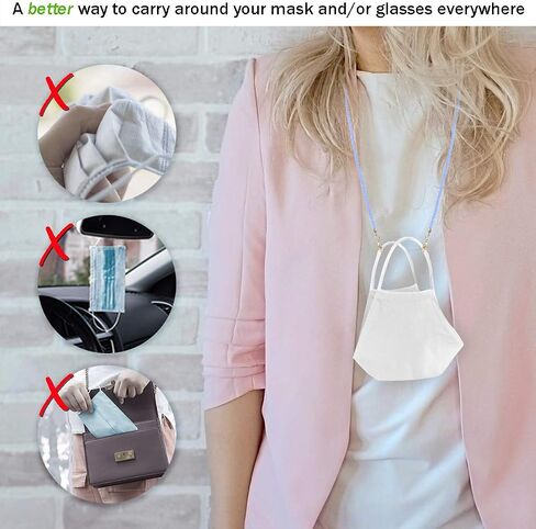 Mask Holder/Eyeglass Holder Straps for Women – Crystal Bead Lanyard Necklace in Saudi Arabia